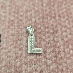 Dazzling Silver 'L' Initial Necklace